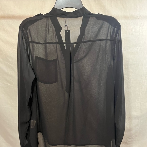 NWT black sheer blouse, XL - Picture 2 of 5